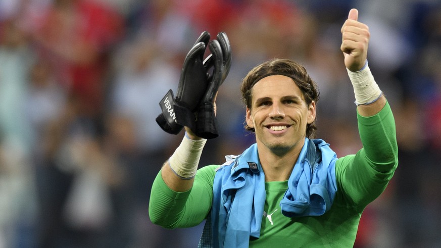 Switzerland&#039;s goalkeeper Yann Sommer, reacts after the FIFA World Cup 2018 group E preliminary round soccer match between Switzerland and Costa Rica at the Nizhny Novgorod Stadium, in Nizhny Novg ...