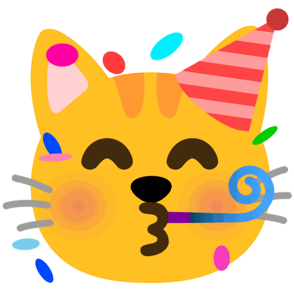 emoji katze, die feiert

https://emojikitchen.dev/
