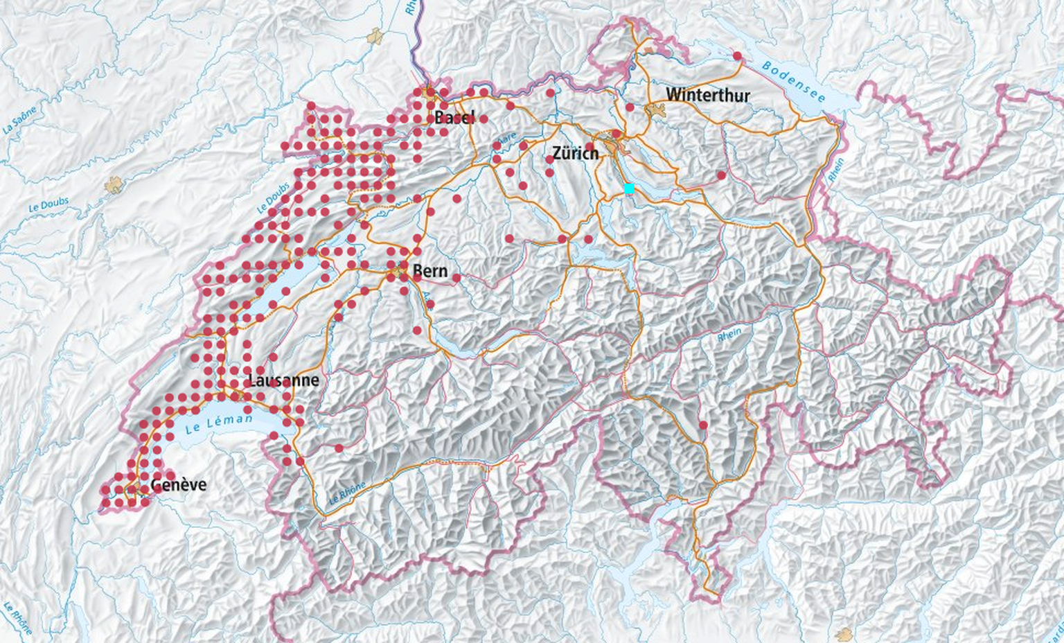 Die Verbreitung der Asiatischen Hornisse in der Schweiz.