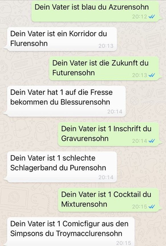 Lösen! Hallo! Da! Löööösen!
Du Azurensohn