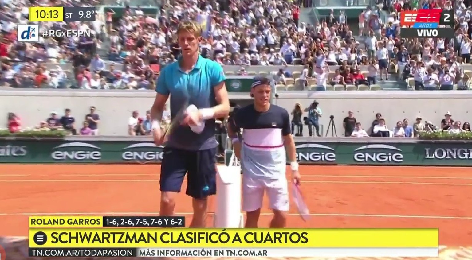 Grössen- aber kein Klassenunterschied: Diego Schwartzman (rechts) bezwang Kevin Anderson.