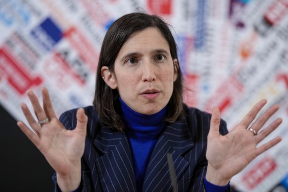Italian Democratic Party, PD, lawmaker Elly Schlein talks to reporters during a press conference she held at the Foreign Press association headquarters, in Rome, Wednesday, Feb. 15, 2023. (AP Photo/An ...