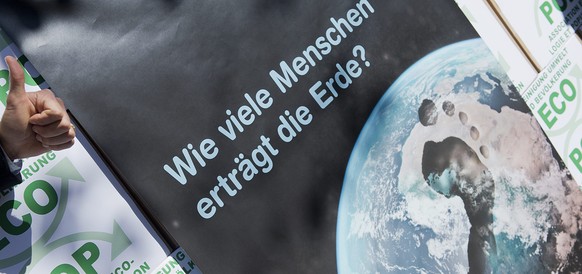 Werbung für die Ecopop-Initiative.