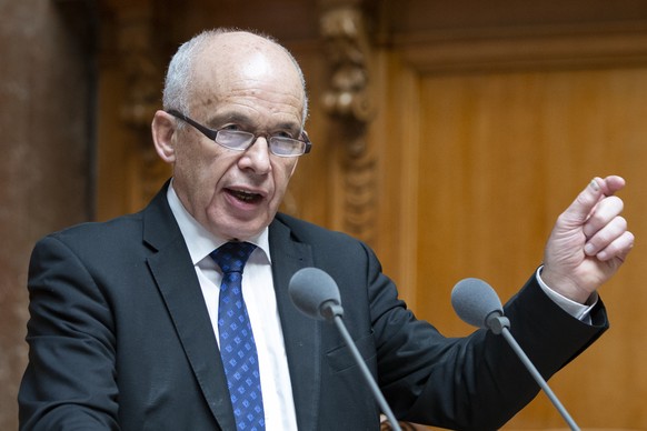 Bundespraesident Ueli Maurer spricht waehrend einer Debatte im Nationalrat, waehrend der Fruehlingssession der Eidgenoessischen Raete, am Mittwoch, 13. Maerz 2019 in Bern. (KEYSTONE/Peter Klaunzer)