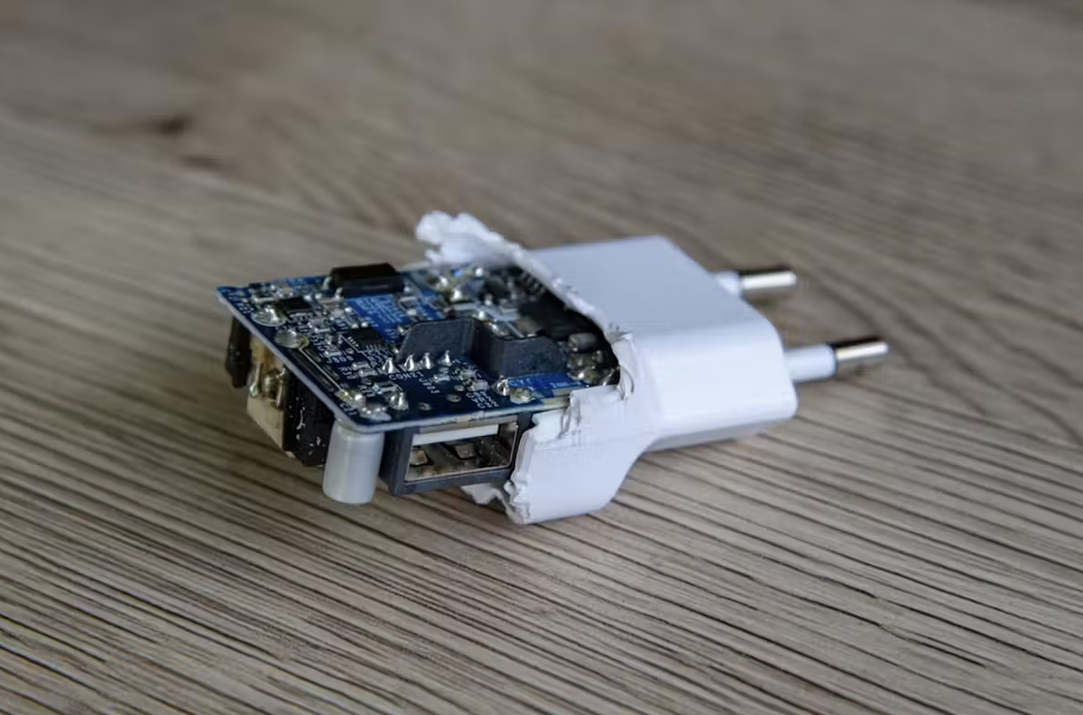 Les chargeurs ont plusieurs composants électriques pour convertir le courant alternatif en courant continu que la batterie peut utiliser.