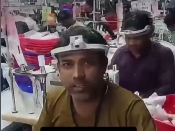 Screenshot aus einem neuen Social-Media-Video, das Arbeitende in einer indischen Textilfabrik zeigt. Die Authentizität dieses Clips ist nicht bestätigt – die gezeigte Entwicklung hingegen schon.