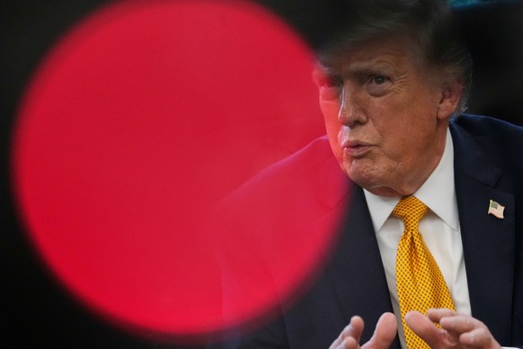 President Donald Trump speaks after signing an executive order regarding a task force on fraud in the Oval Office of the White House, Monday, March 16, 2026, in Washington. (AP Photo/Julia Demaree Nik ...