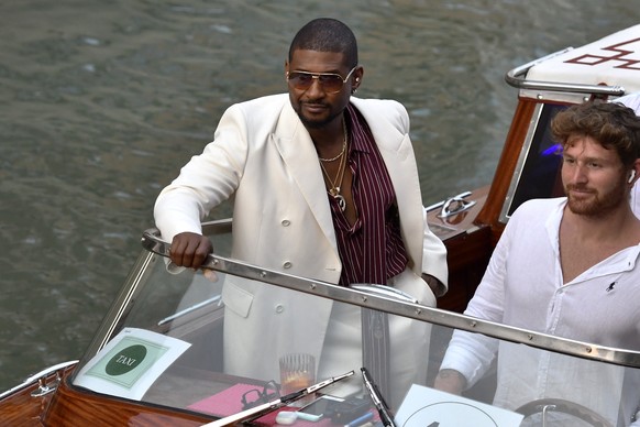 Usher arrives in Venice, Italy, Thursday, June 26, 2025, ahead of Jeff Bezos' wedding. (AP Photo/Luigi Costantini)
Usher