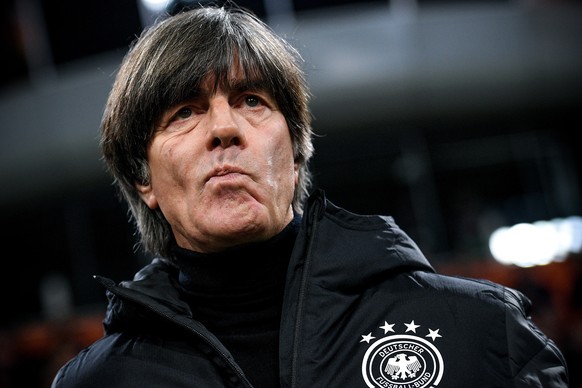 epa07615335 (FILE) - Germany&#039;s head coach Joachim Loew reacts prior to the UEFA EURO 2020 qualifiers group C soccer match between The Netherlands and Germany at Johan Cruijff ArenA in Amsterdam,  ...