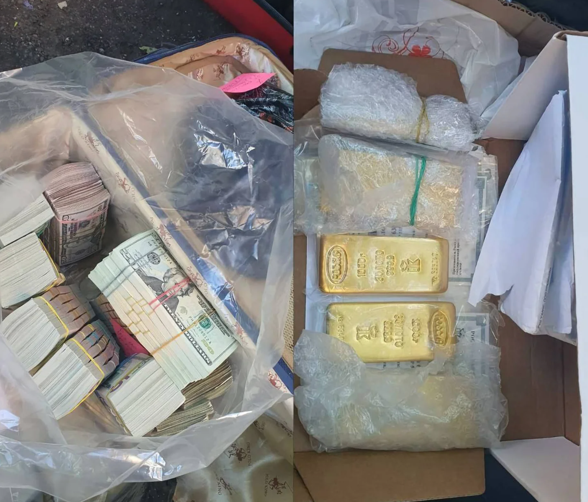 L'argent et les lingots d'or étaient dans le moindre recoin du manoir de Evgueni Prigojine.