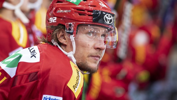 Tigers Jesper Olofsson waehrend eines Vorbereitungsspiel zwischen den SCL Tigers und dem HC Genf-Servette am Donnerstag 2. September 2021, im Ilfisstadion in Langnau. (KEYSTONE/Marcel Bieri)