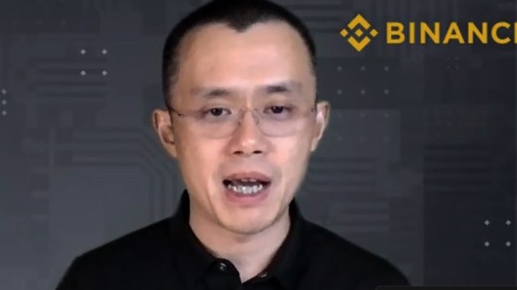 FILE - Binance CEO Changpeng Zhao answers a question during a Zoom meeting interview with The Associated Press on Nov. 16, 2021. Zhao the founder of Binance, the world?s largest cryptocurrency exchang ...