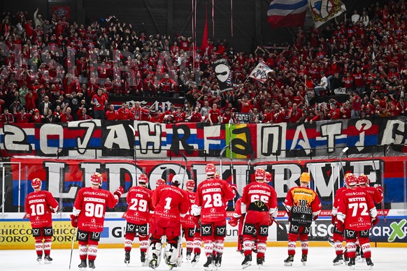 In the National League ice hockey match between Rapperswil-Jona Lakers and Lausanne HC, on Friday, November 17, 2023, at the St. Galler Cantonalbank Arena, in Rapperswil-Jona.  (Keystone/Jian E...