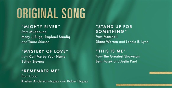 oscars 2018 Song