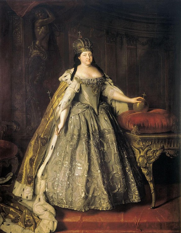 Zarin Anna im Krönungsornat, gemalt von Louis Caravaque. Sie regierte Russland von 1730–1740.