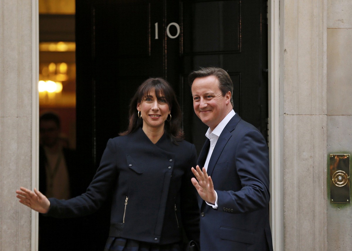 Alte und neue Hausherren an der Downingstreet 10: Die Camerons.