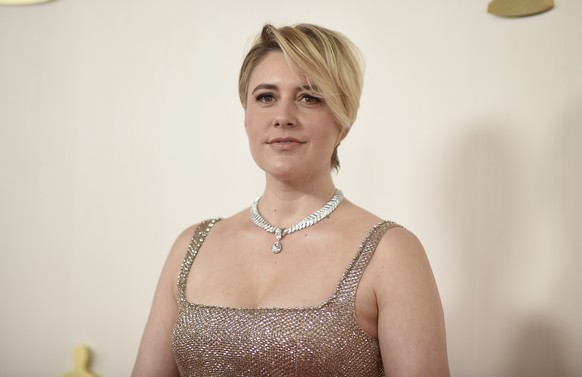 Greta Gerwig arrives at the Oscars on Sunday, March 10, 2024, at the Dolby Theatre in Los Angeles. (Photo by Richard Shotwell/Invision/AP)
Greta Gerwig