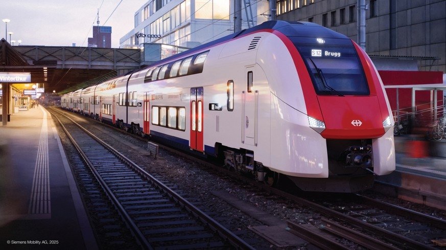 HANDOUT - Die SBB ersetzt die Doppelstockzuege der ersten Generation der Zuercher S-Bahn: Sie hat am Freitag, 7. November 2025, den Auftrag fuer 116 neue Fahrzeuge an den Hersteller Siemens Mobility v ...