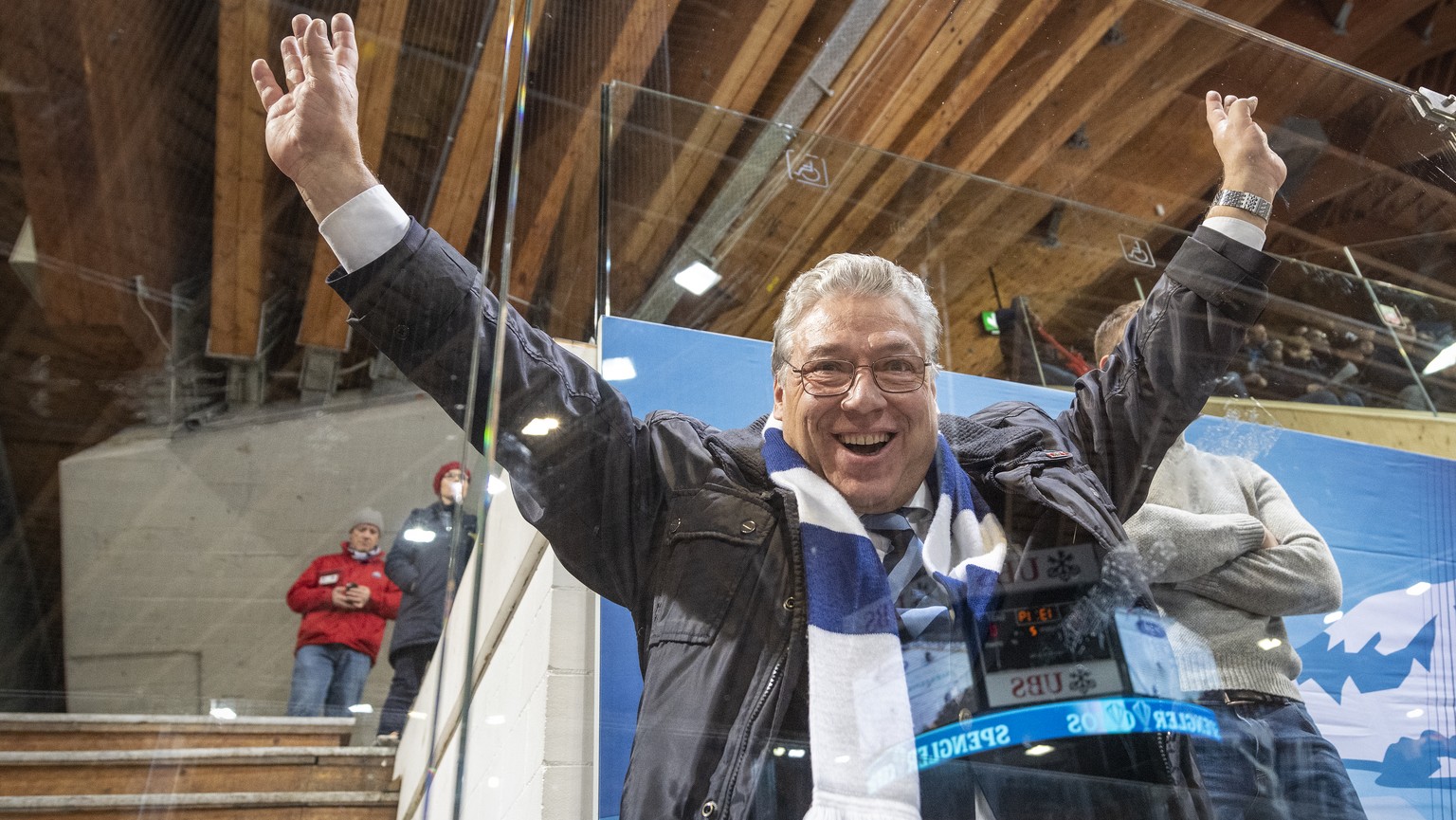 Ambri`s president Filippo Lombardi during the game between HC Ambri-Piotta and Salavat Yulaev Ufa, at the 93th Spengler Cup ice hockey tournament in Davos, Switzerland, Thursday, December 26, 2019. (K ...