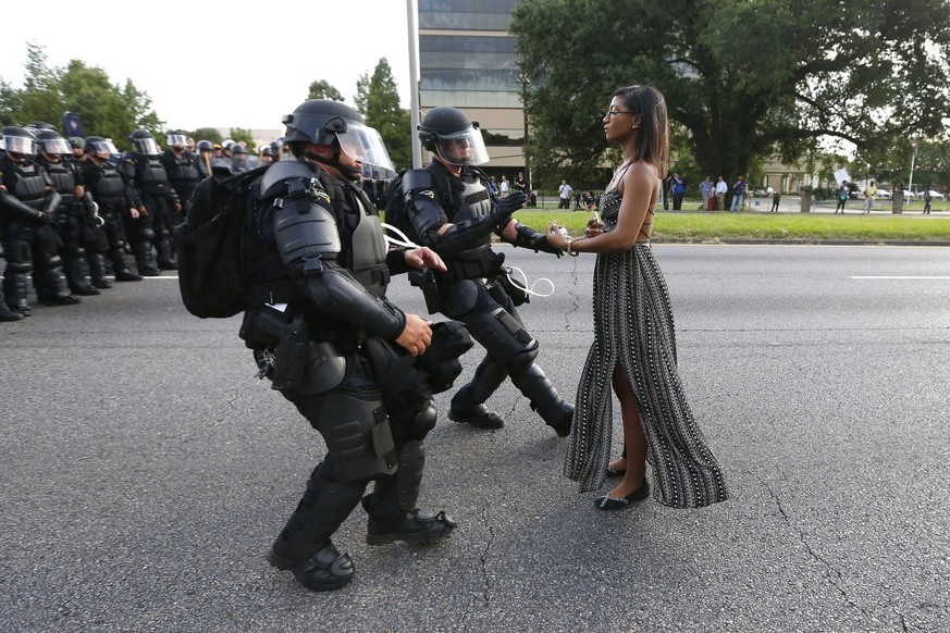 In this image released Monday Feb. 13, 2017 by World Press Photo titled &quot;Taking A Stand In Baton Rouge&quot; by photographer Jonathan Bachman for Thomson Reuters which won first prize in the Cont ...