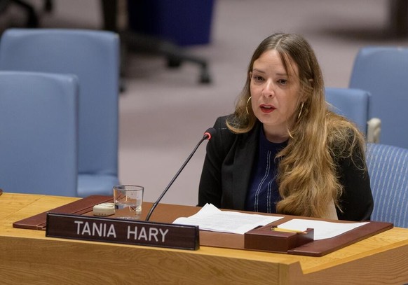 Tania Hary, Executive Director of Gisha, briefs the Security Council meeting on the situation in the Middle East, including the Palestinian question.