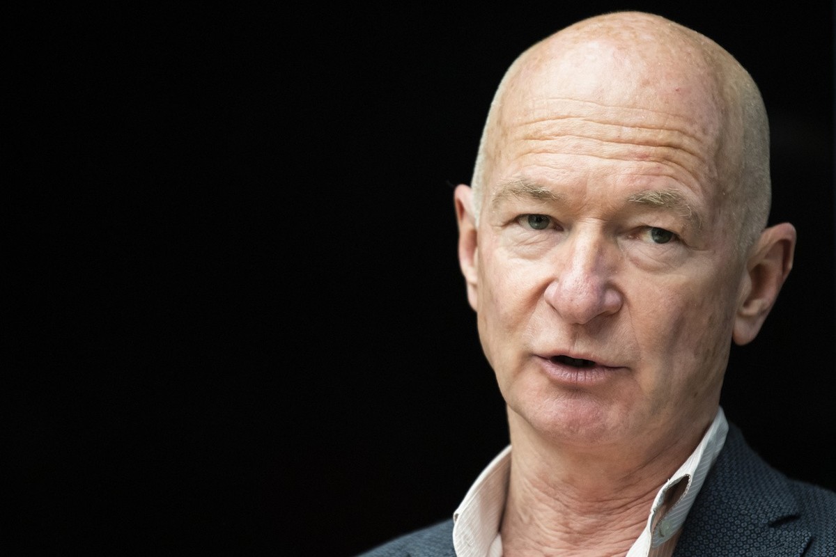 Le professeur Didier Trono parle lors d'une conference de presse sur la nomination de Pierre-Francois Leyvraz, comme nouveau directeur general ad interiem de l'Hopital Riviera-Chablais le je ...