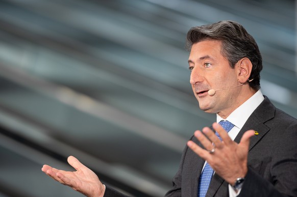 Roberto Cirillo, CEO der Schweizerischen Post, spricht waehrend einer Medienkonferenz, am Donnerstag, 22. August 2019 in Cadenazzo im Tessin. (KEYSTONE/Ti-Press/Elia Bianchi)