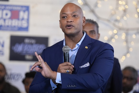 FILE - Maryland Gov. Wes Moore speaks during a visit to SOUTH Restaurant &amp; Jazz Club with President Joe Biden, on May 29, 2024, in Philadelphia. Maryland Gov. Wes Moore is scheduled to sign an exe ...