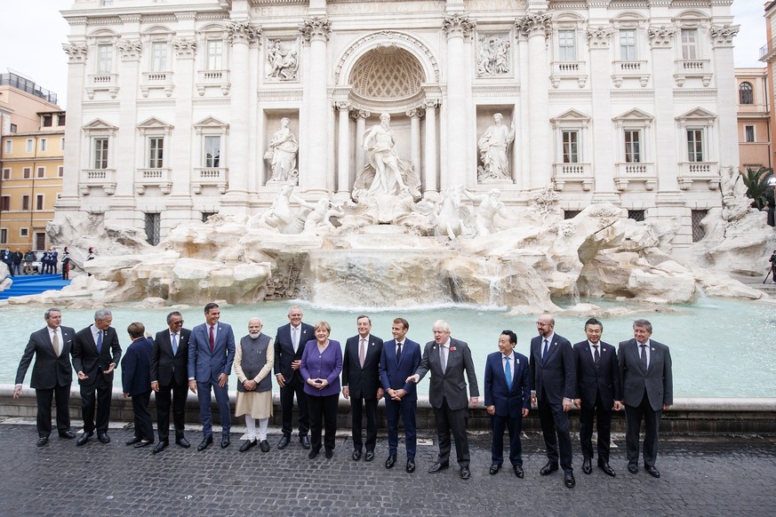 Gruppenfoto am zweiten Tag des G20-Gipfels in Rom, 31. Oktober 2021.