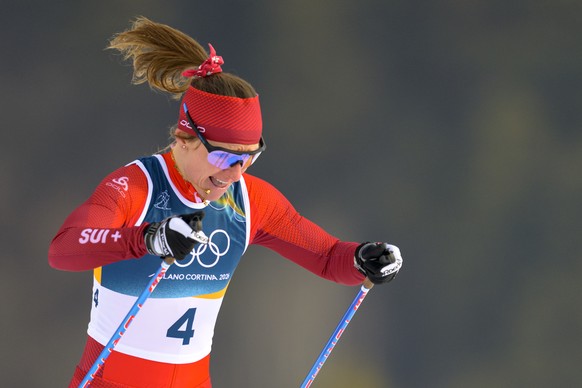 Nadine Faehndrich of Switzerland in action during the women's Cross-Country Skiing Sprint Classic Qualification at the 2026 Olympic Winter Games in Tesero, Italy, on Tuesday, February 10, 2026. ( ...
