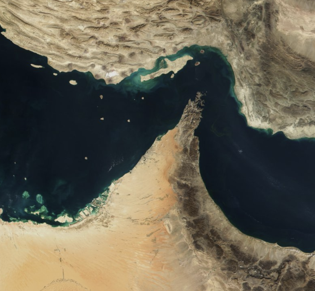 image satellite du détroit d'Ormuz