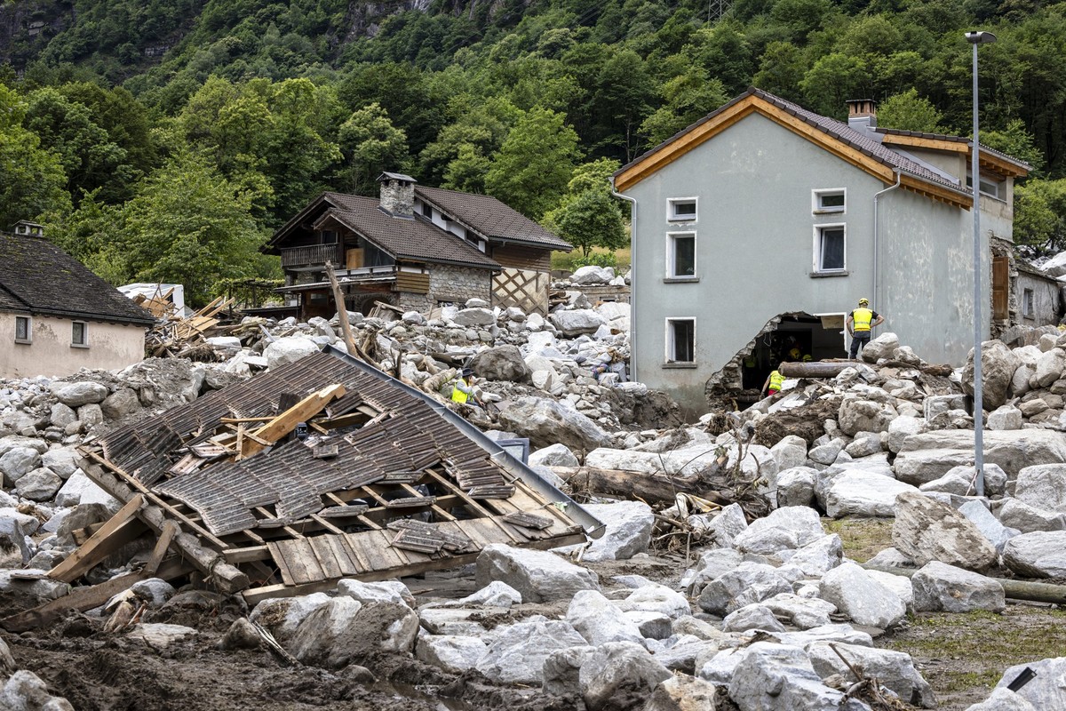 Les effets des intempéries à Sorte, dans les Grisons, en juin 2024.