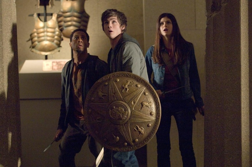 Logan Lerman, Brandon T. Jackson, and Alexandra Daddario in Percy Jackson &amp; the Olympians: The Lightning Thief (2010)