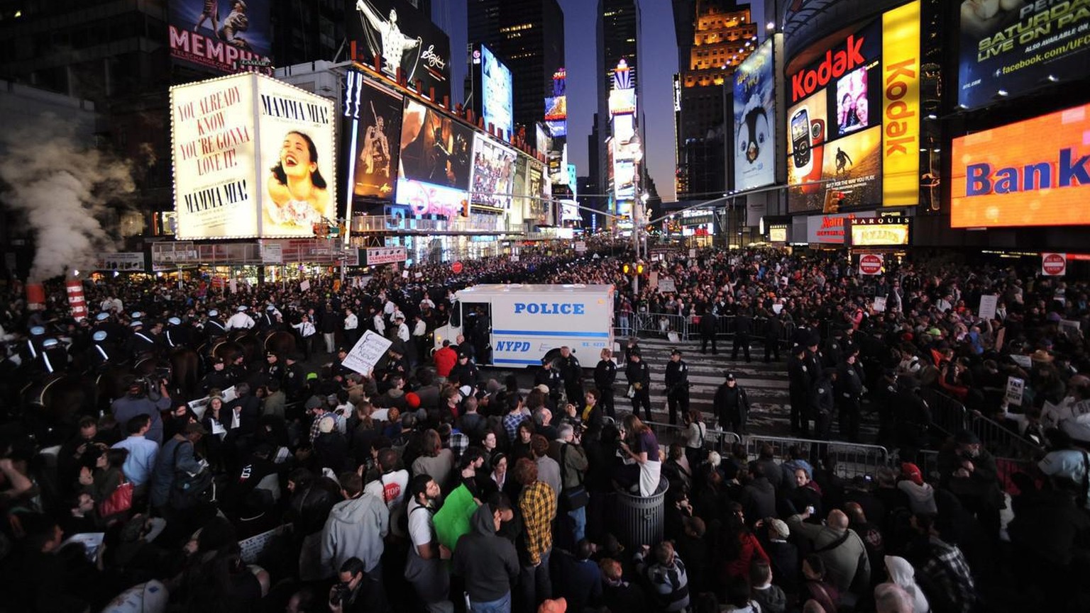 Antikapitalistische Proteste in New York im Oktober 2011.