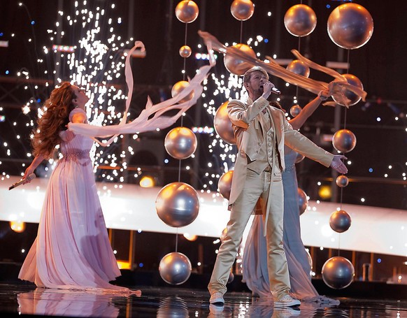 OSLO, NORWAY - MAY 26: Michael Von Der Heide Michael Von Der Heide of Switzerland perform during the dress rehearsal of the Eurovision Song Contest Oslo 2010 Norway. (Photo by Nigel Waldron/Getty Imag ...