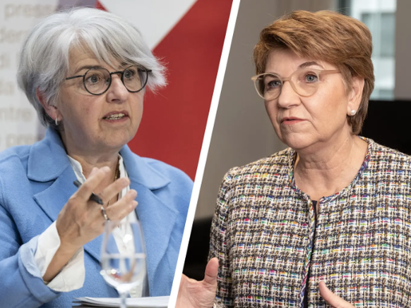 Sitzung mit Nebengeräuschen: Bundesrätin Elisabeth Baume-Schneider (links) und Bundespräsidentin Viola Amherd.