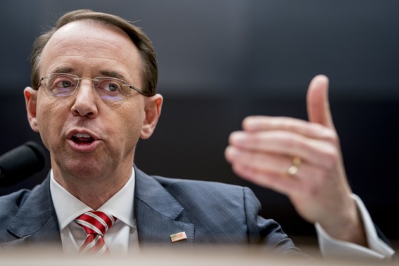 Deputy Attorney General Rod Rosenstein speaks before a House Committee on the Judiciary oversight hearing on Capitol Hill, Wednesday, Dec. 13, 2017 in Washington. A day after hundreds of text messages ...