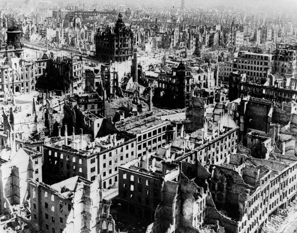 Völlig zerstört: Dresden nach den Luftangriffen vom Februar 1945.&nbsp;