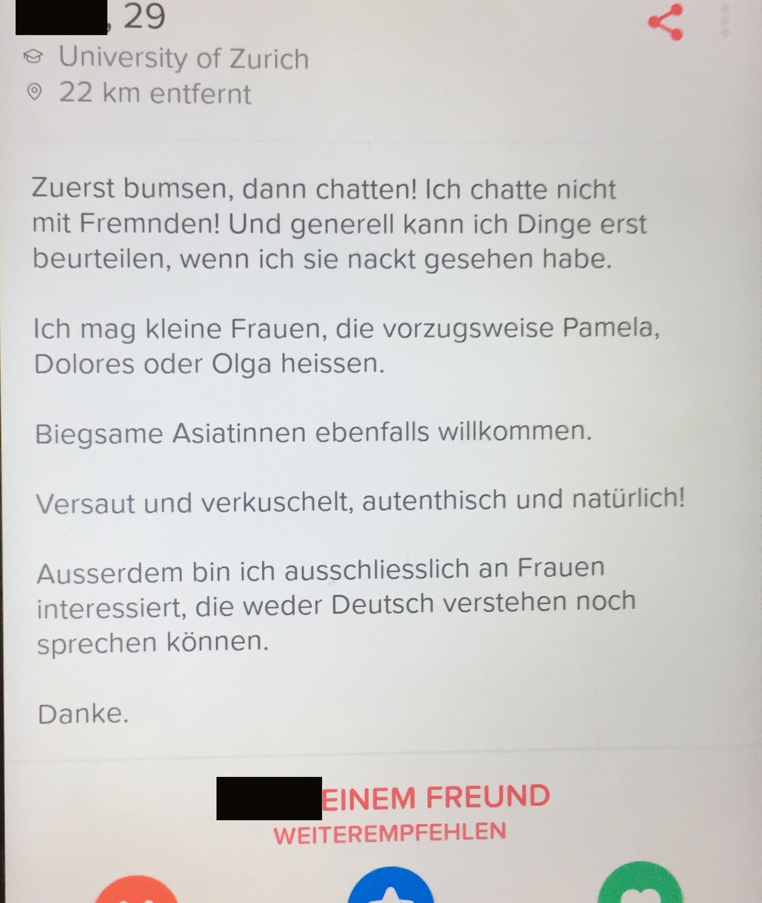 Beschreibung deutsch tinder lustige 25 Tinder