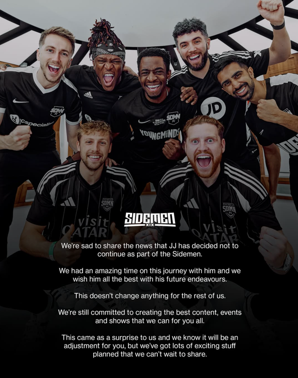 abschied ksi/JJ von sidemen
https://www.instagram.com/p/DZAhSSIsAym/