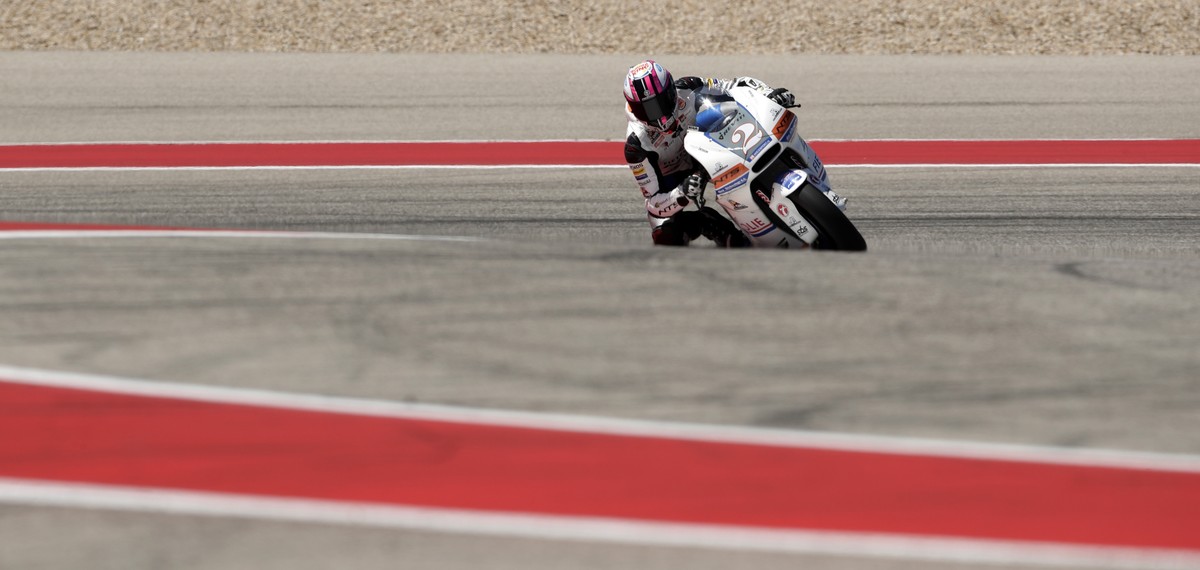 Moto2 rider Jesko Raffin (2), of Switzerland, steers through a turn during a practice session at the Circuit of the Americas, Saturday, April 13, 2019, in Austin, Texas. (AP Photo/Eric Gay)