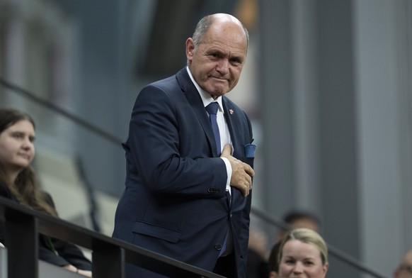 President of the National Council of Austria Wolfgang Sobotka is recognized by the Speaker of the House of Commons following Question Period, in Ottawa, Ontario, Monday, Sept. 26, 2022. (Adrian Wyld/T ...