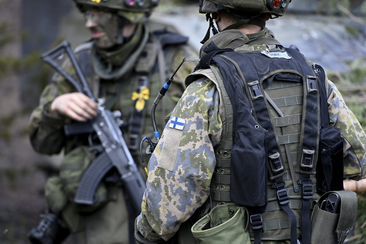 FILE - Finnish soldiers take part in the Army mechanised exercise Arrow 22 exercise at the Niinisalo garrison in Kankaanpaa, Western Finland, on May 4, 2022. Security concerns over Russia
