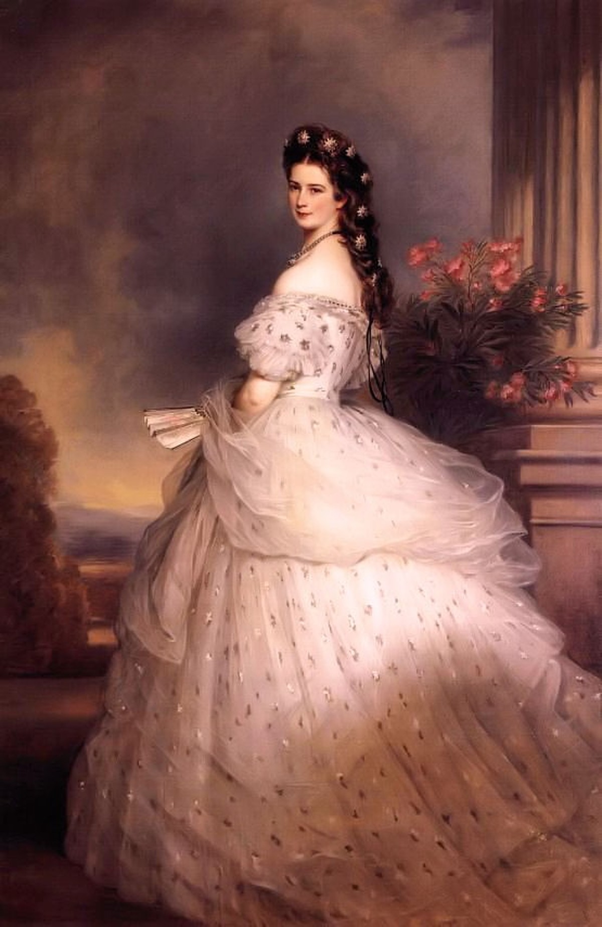 Kaiserin Elisabeth mit grosser Krinoline (1865).