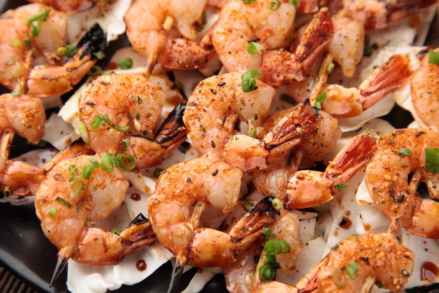 shrimp yakitori prawn crevetten garnelen bbq grill grillieren satay food essen fisch