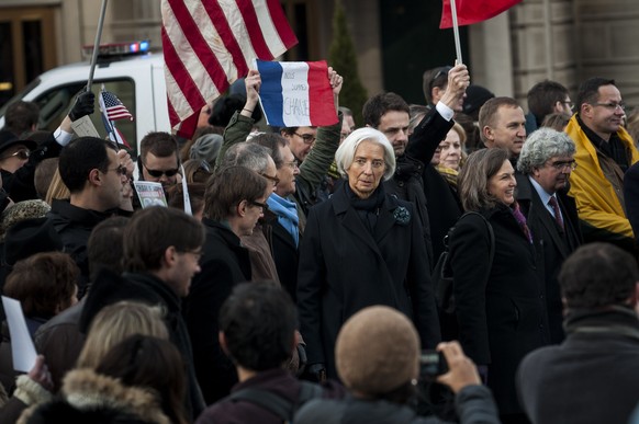 Christine Lagarde (in der Mitte) beim Gedenkmarsch in Washington.&nbsp;
