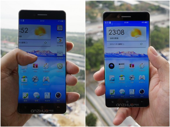 Die Bilder sollen das neue Oppo-Smartphone zeigen: Zumindest von vorn betrachtet ist fast kein Rand erkennbar.