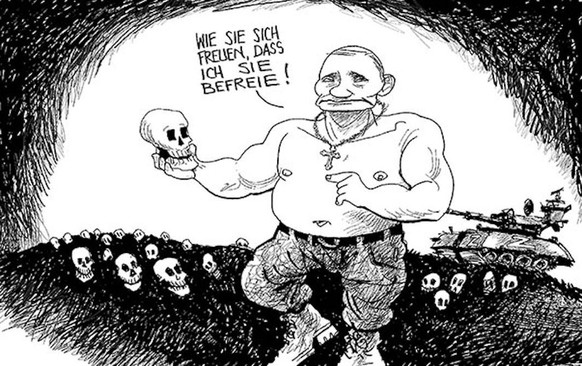 30 Karikaturen, die Putins ungemütliche Situation auf den Punkt bringen\nFreude herrscht?
