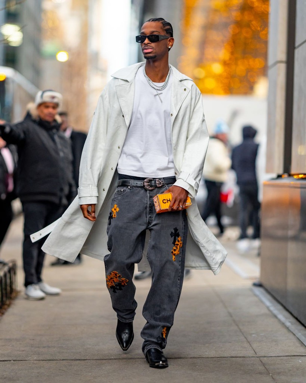NEW YORK, NEW YORK - JANUARY 10: Shai Gilgeous-Alexander of the Oklahoma City Thunder is seen in Hudson Yards on January 10, 2025 in New York City. (Photo by The Hapa Blonde/GC Images)