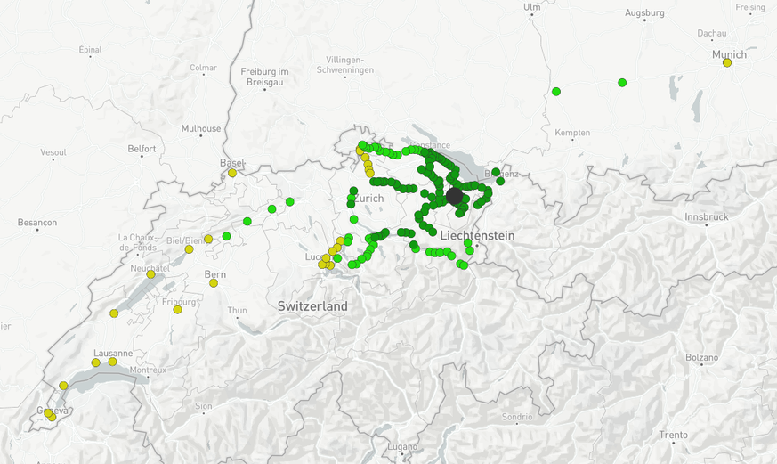 St. Gallen Direkte Verbindungen ins Ausland